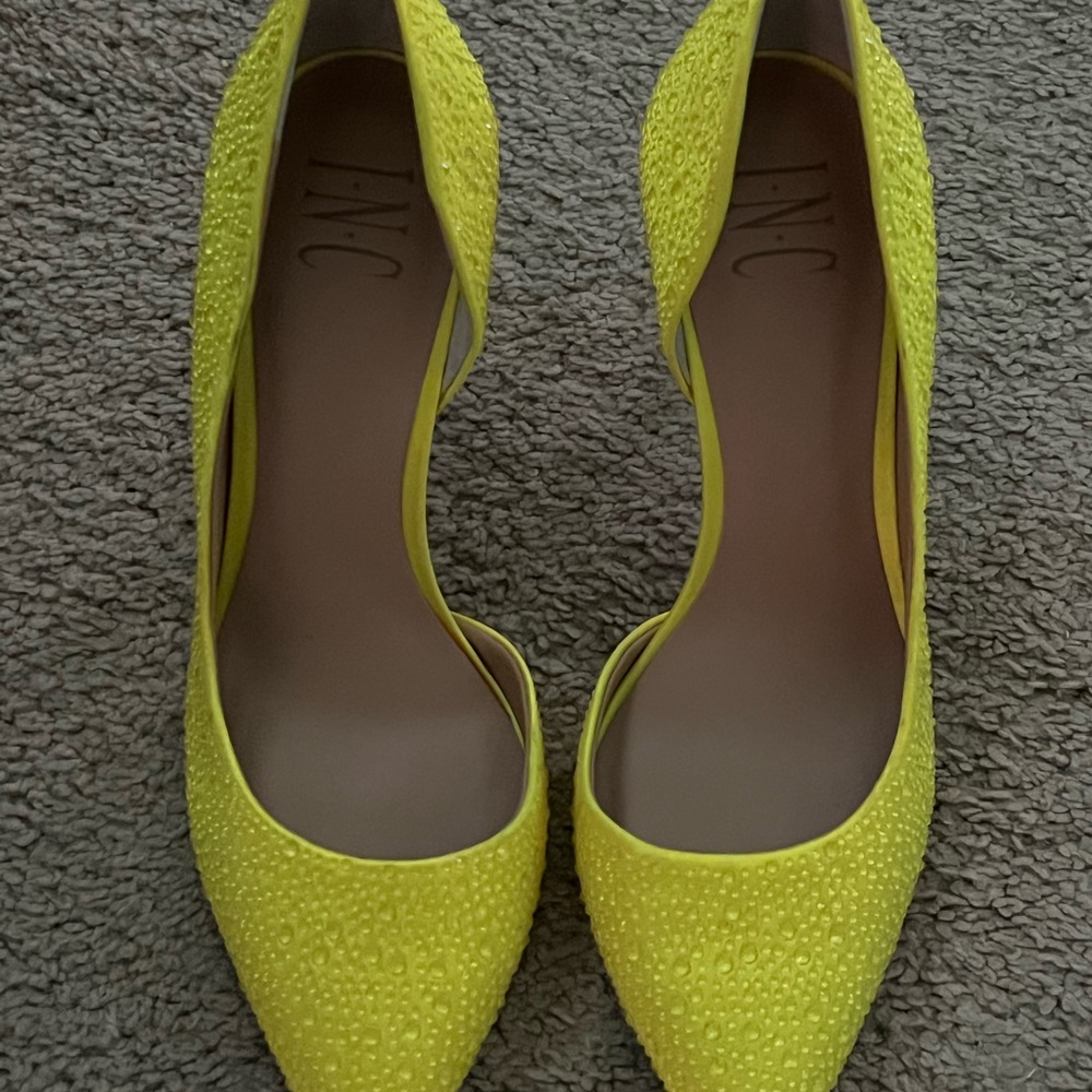 INC International Concepts Women's Vibrant Yellow Heels